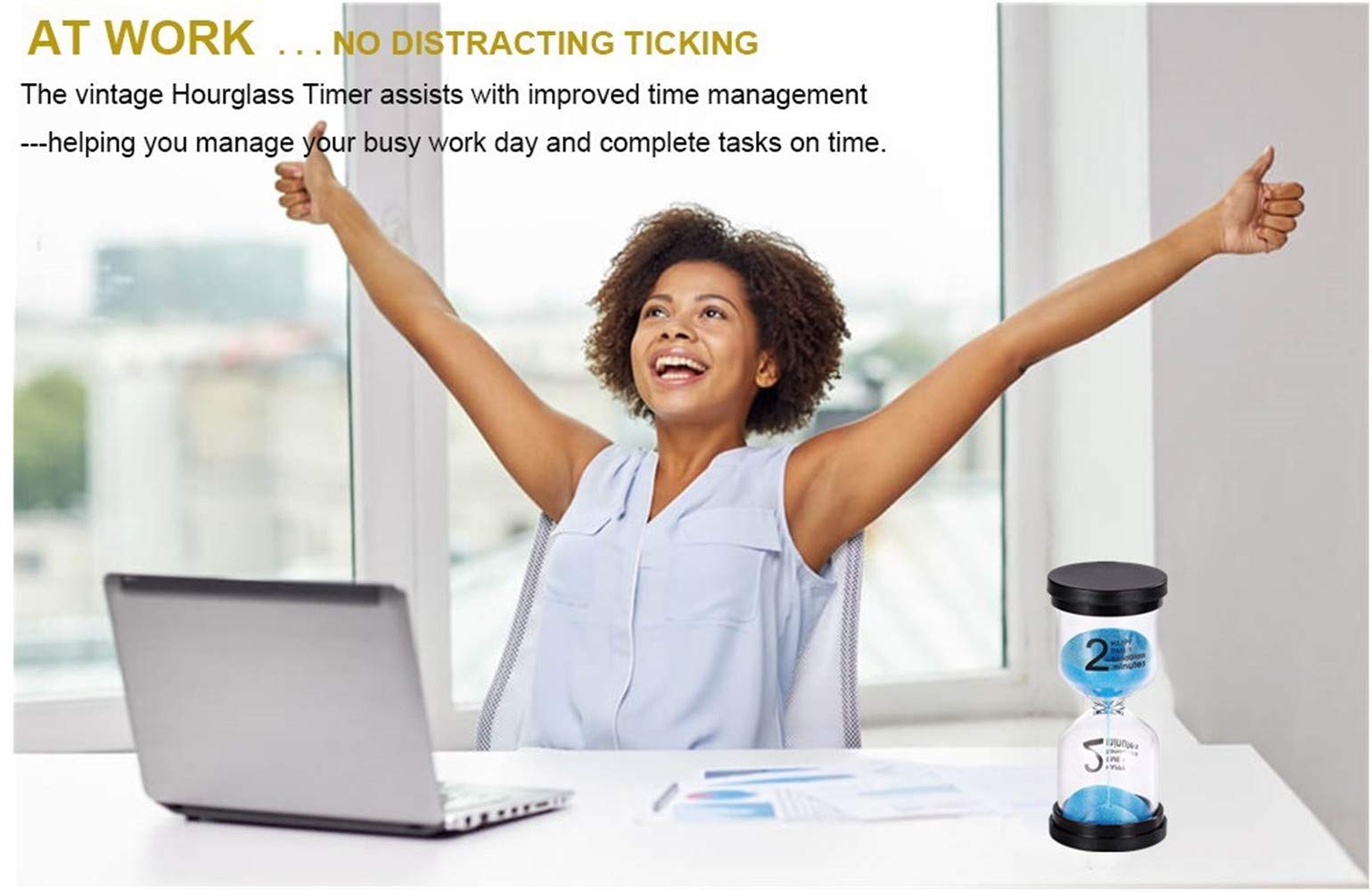 Sand Timer 2 Minute Hourglass Timer: Colorful Sand Clock 2 Minute, Small Blue Sand Watch 2 Minute, Plastic Hour Glass Sandglass